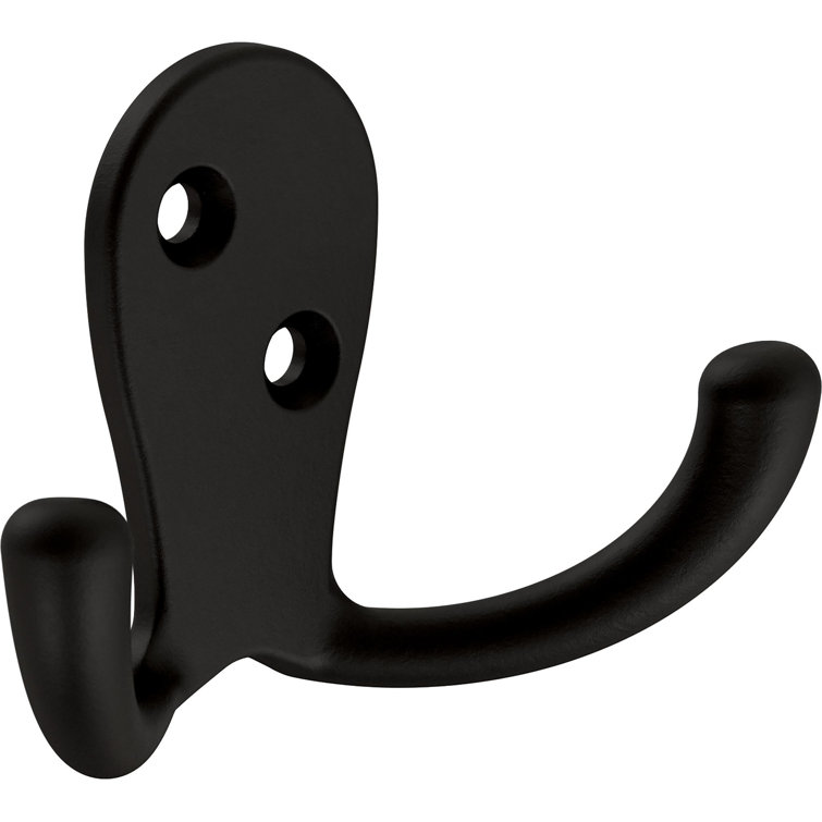 Matte Black Double Prong Wall Hooks (10-Pack)