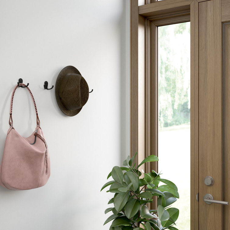 Matte Black Double Prong Wall Hooks (10-Pack)
