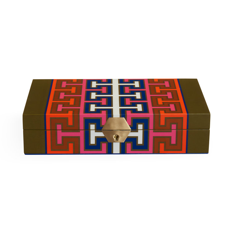 Madrid High-Gloss Lacquer Jewelry Box with Brass Keyplate