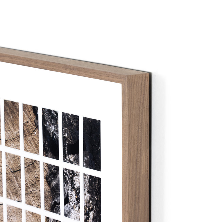 Large Walnut Framed Canvas Print with Abstract Design