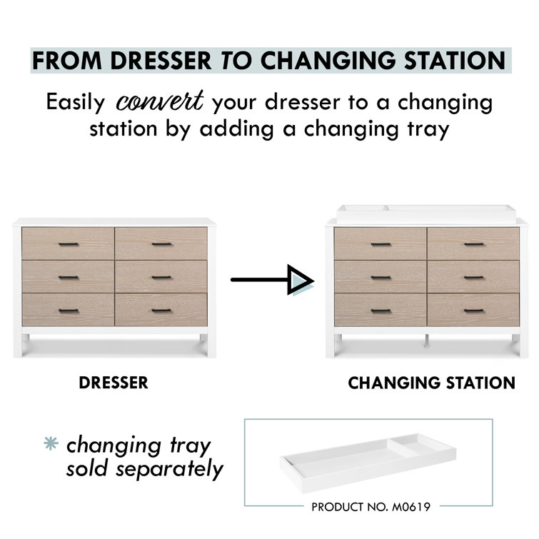 Coastwood White 6-Drawer Farmhouse Nursery Dresser