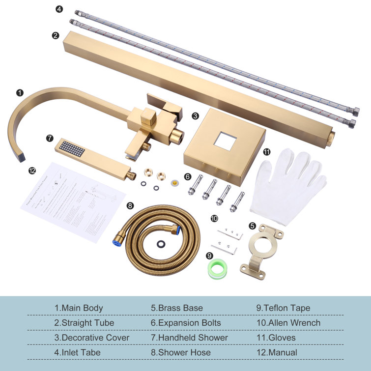 1 Handle Bathroom Freestanding Tub Filler with Diverter