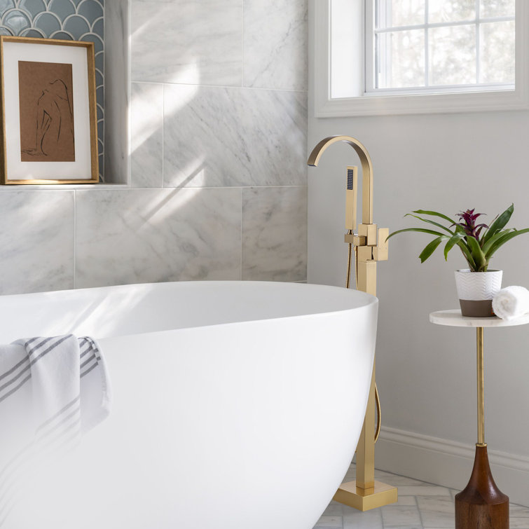 1 Handle Bathroom Freestanding Tub Filler with Diverter