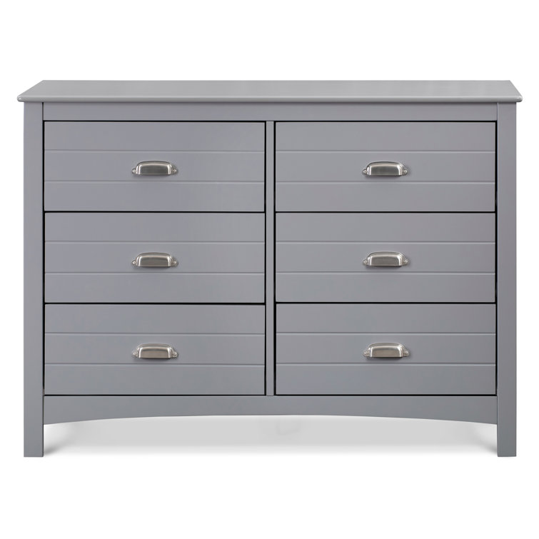Gray Farmhouse 6-Drawer Double Dresser