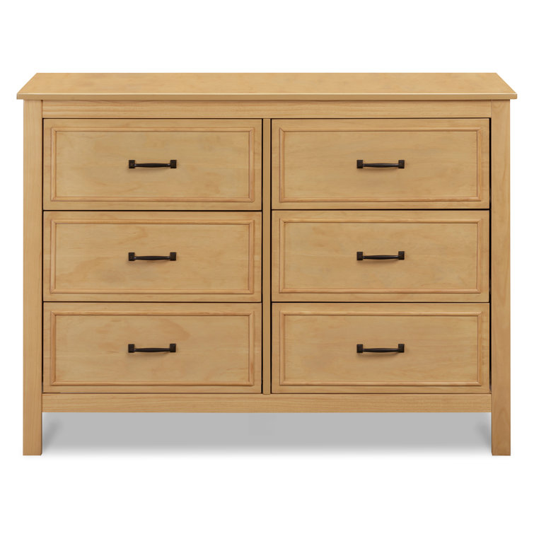 Honey Double Nursery Dresser with Classic Metal Pulls