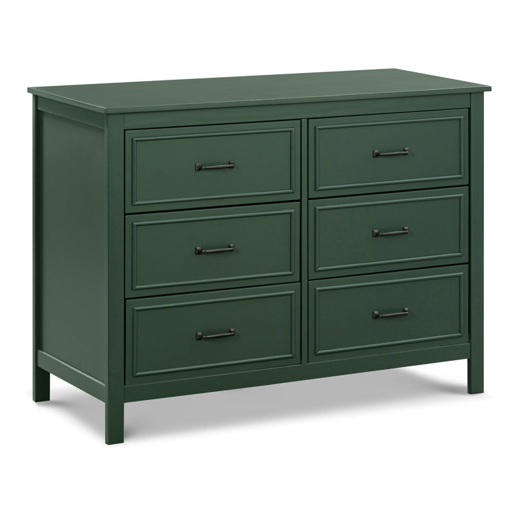 Forest Green Double Nursery Dresser with Six Drawers