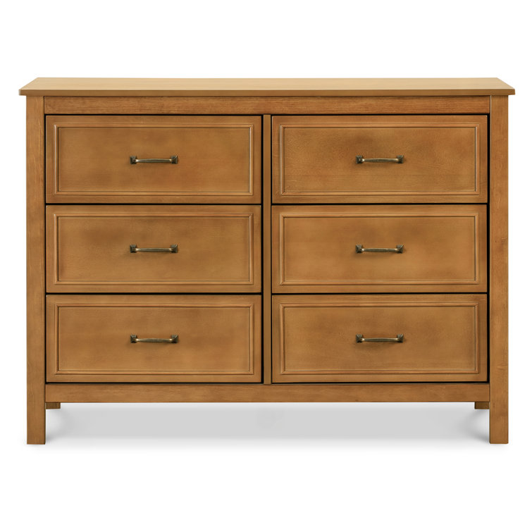 Chestnut Double Nursery Dresser with Classic Metal Pulls