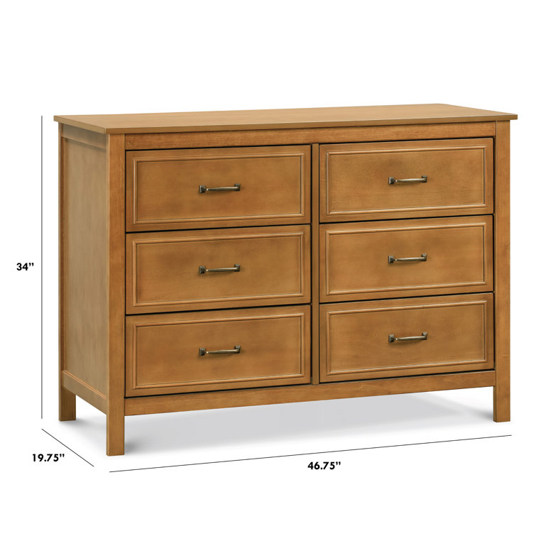 Chestnut Double Nursery Dresser with Classic Metal Pulls
