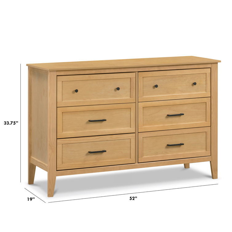 Honey Farmhouse Double Dresser with Six Drawers