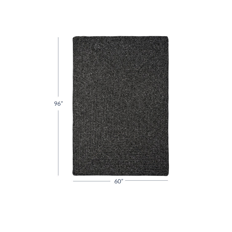 Charcoal Braided Synthetic 5' x 8' Indoor/Outdoor Area Rug