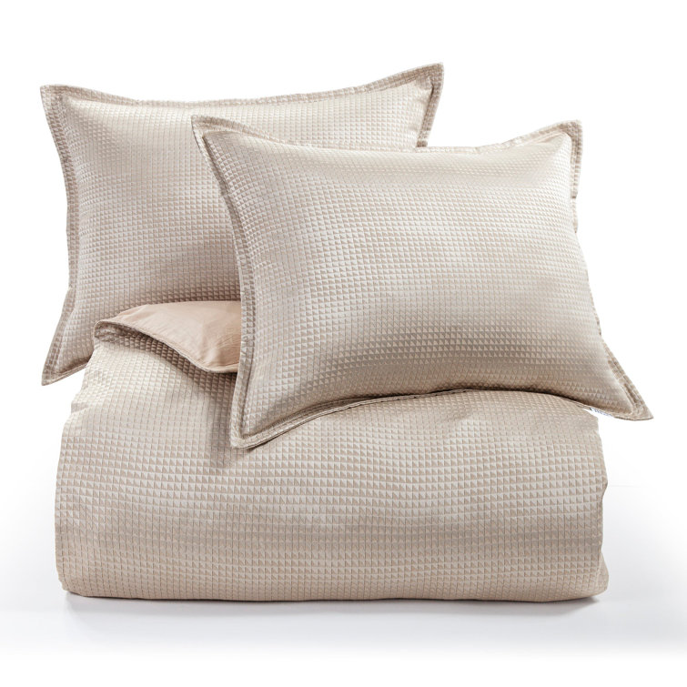 Sydney Champagne Gold Jacquard Queen Duvet Cover Set