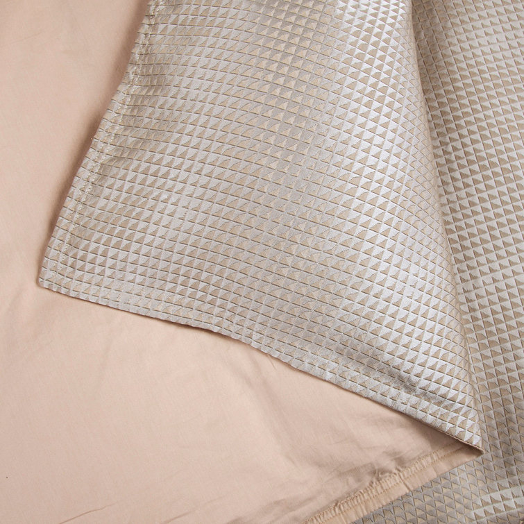 Sydney Champagne Gold Jacquard Queen Duvet Cover Set