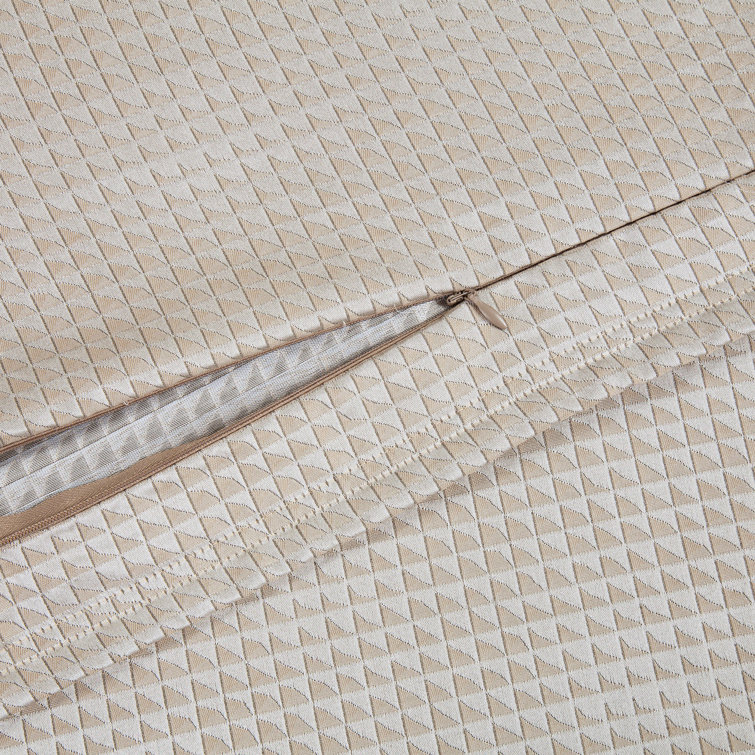 Sydney Champagne Gold Jacquard Queen Duvet Cover Set