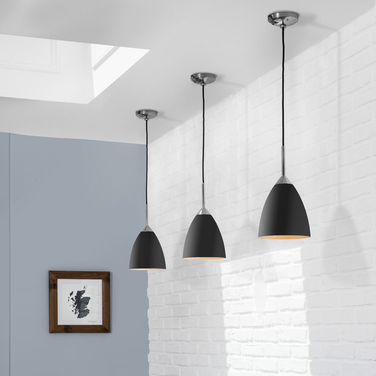 Black Polished Metal Mini LED Pendant Light