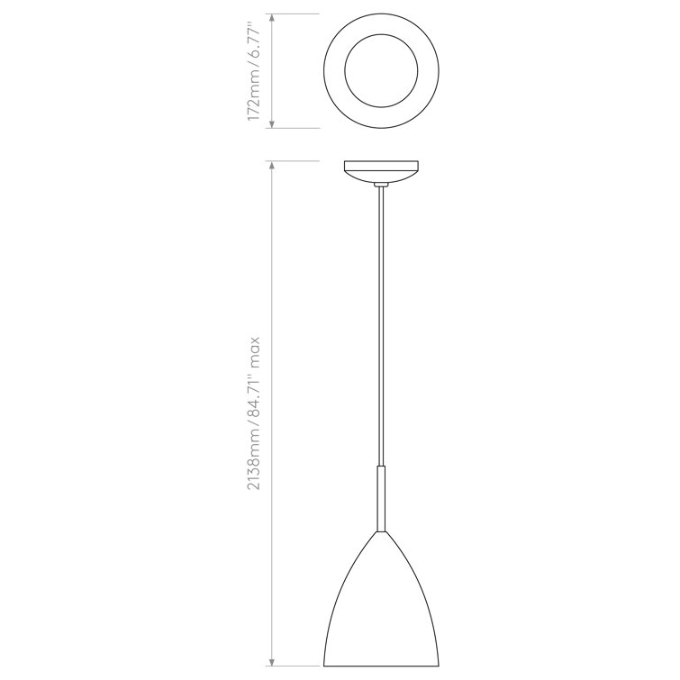 Black Polished Metal Mini LED Pendant Light