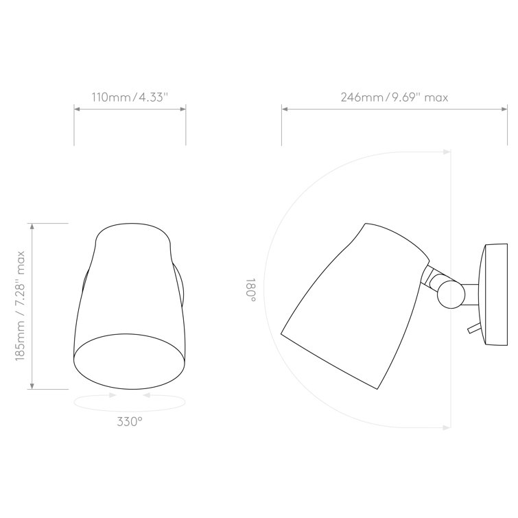 Matt Black Adjustable Aluminum LED Wall Sconce