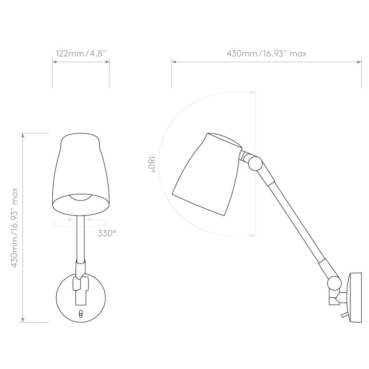 Matte White Adjustable LED Swing Arm Sconce