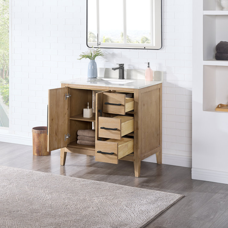 Laurel 35.2" Weathered Fir Single Bathroom Vanity Base