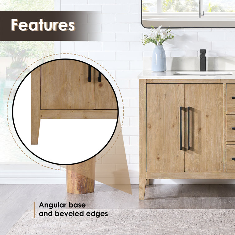 Laurel 35.2" Weathered Fir Single Bathroom Vanity Base