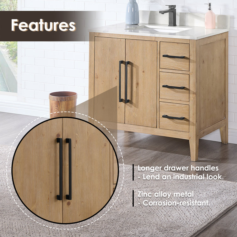 Laurel 35.2" Weathered Fir Single Bathroom Vanity Base