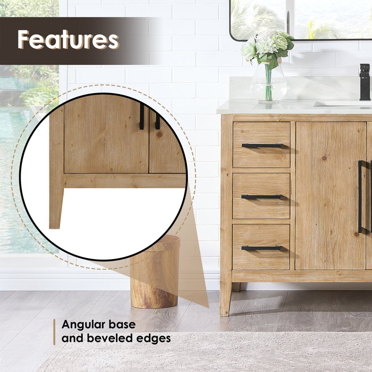 Laurel 47.2" Weathered Fir Freestanding Bathroom Vanity Base