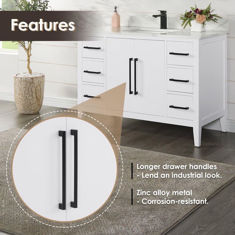 Laurel 47.2" White Fir Wood Single Bathroom Vanity Base