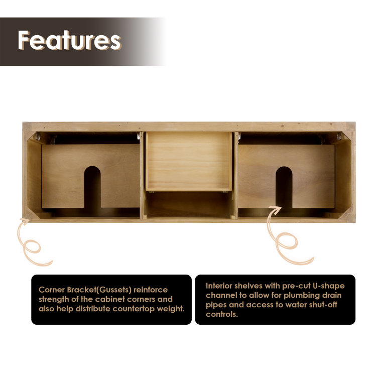 Laurel 71.2" Weathered Fir Double Freestanding Bathroom Vanity