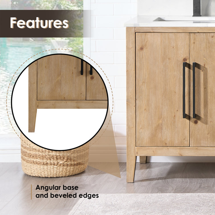 Laurel 71.2" Weathered Fir Double Freestanding Bathroom Vanity