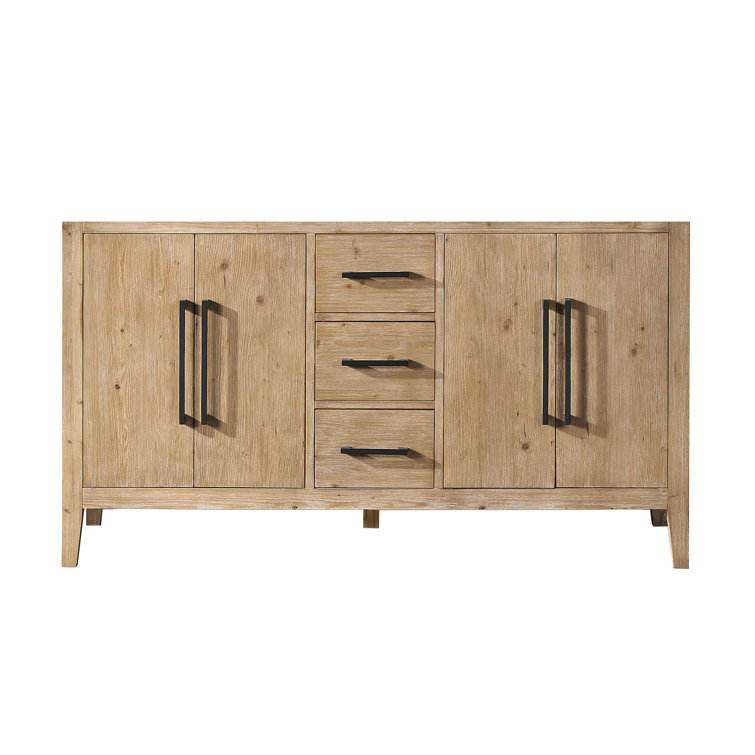 Laurel 59.2" Weathered Fir Double Bathroom Vanity Base