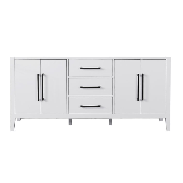 Laurel 72" White Wood Double Bathroom Vanity Base