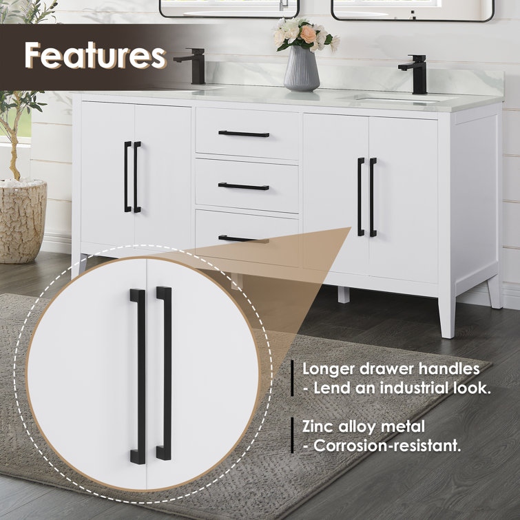 Laurel 72" White Wood Double Bathroom Vanity Base