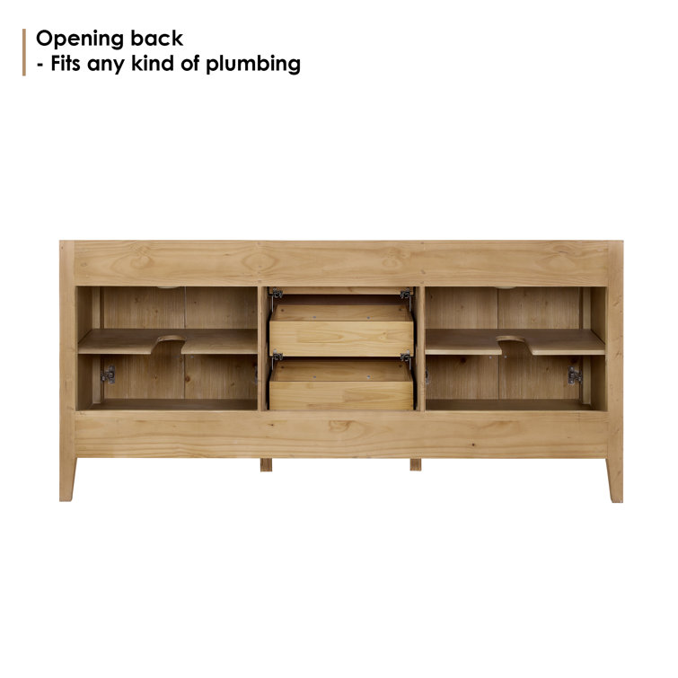 Laurel 71.2" Weathered Fir Double Freestanding Bathroom Vanity