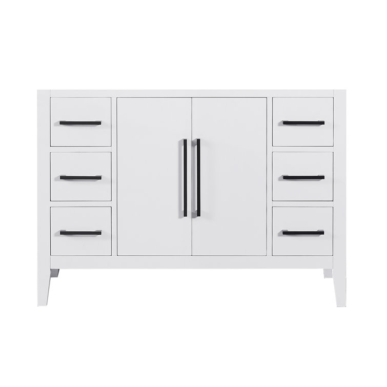 Laurel 47.2" White Fir Wood Single Bathroom Vanity Base