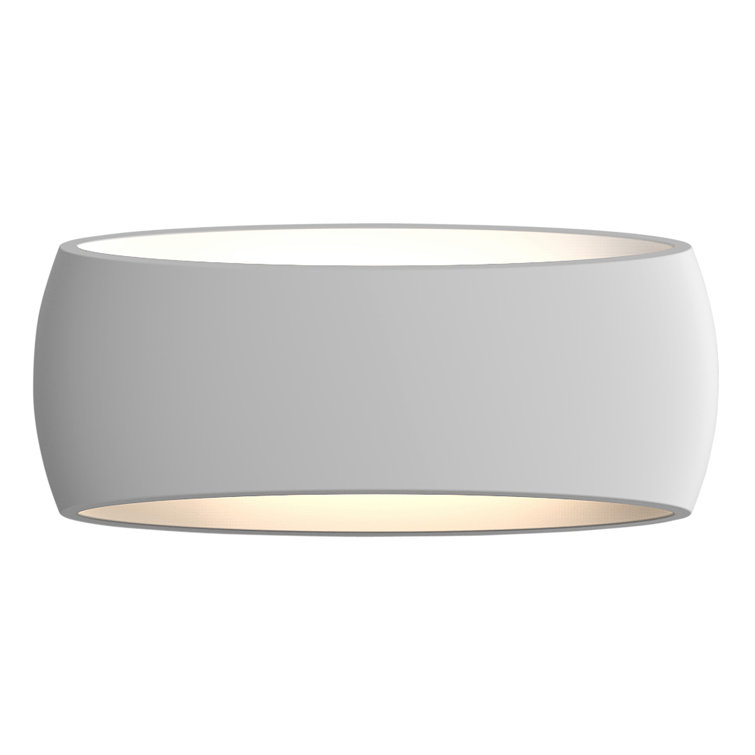 Contemporary White Plaster Dimmable Wall Sconce with Crystal Embellishment