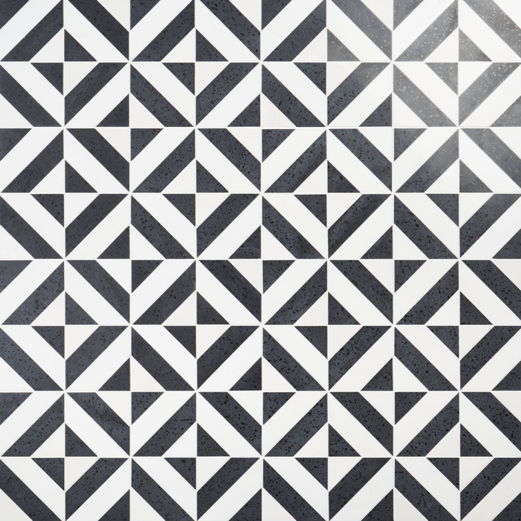 Pepper Black and White Polished Marble Mosaic Tile