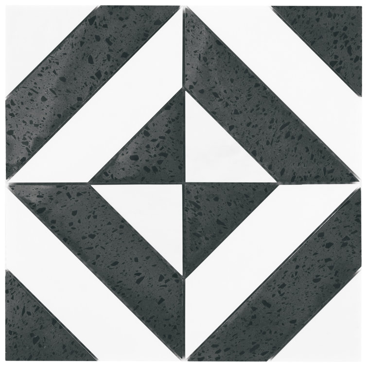 Pepper Black and White Polished Marble Mosaic Tile