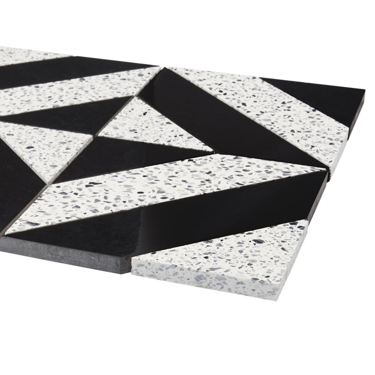 Lupa 12x12 Black and White Marble Terrazzo Mosaic Tile