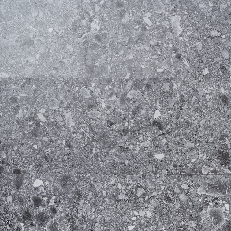 Charcoal Black 12" x 24" Matte LVT Tile with Water Protection