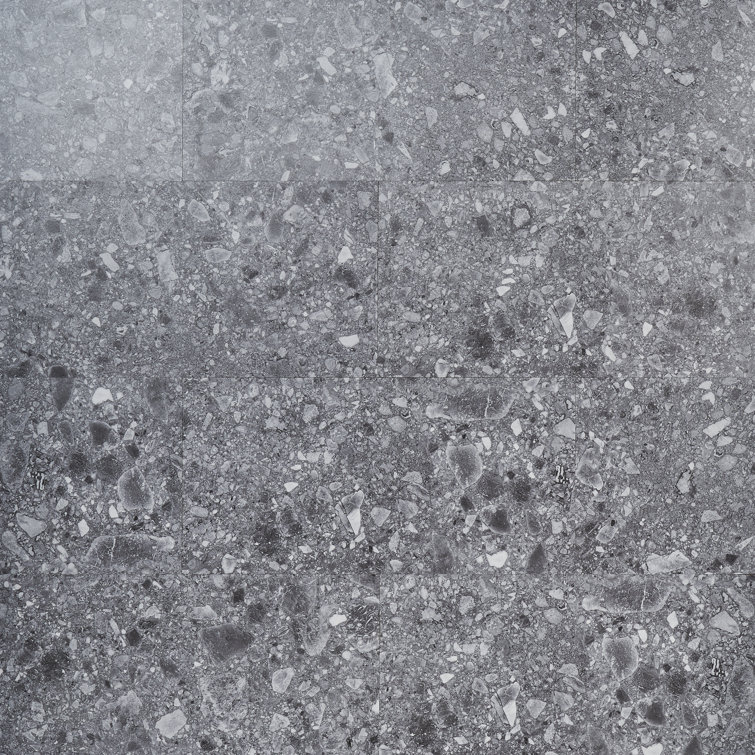 Charcoal Black 12" x 24" Matte LVT Tile with Water Protection