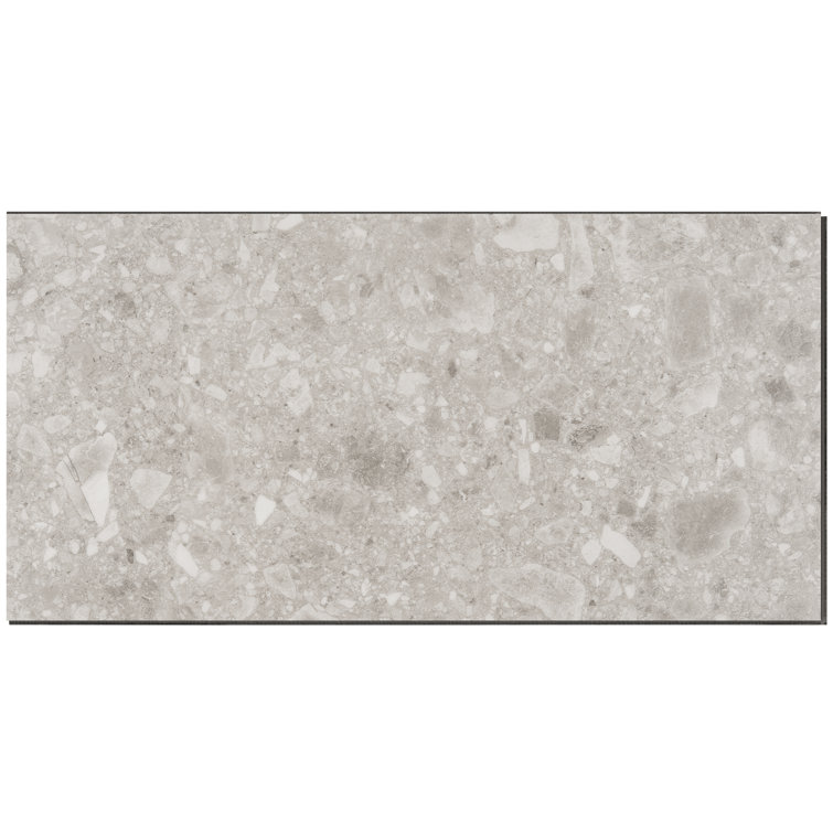 Gray Terrazzo Look 12" x 24" Waterproof Vinyl Tile