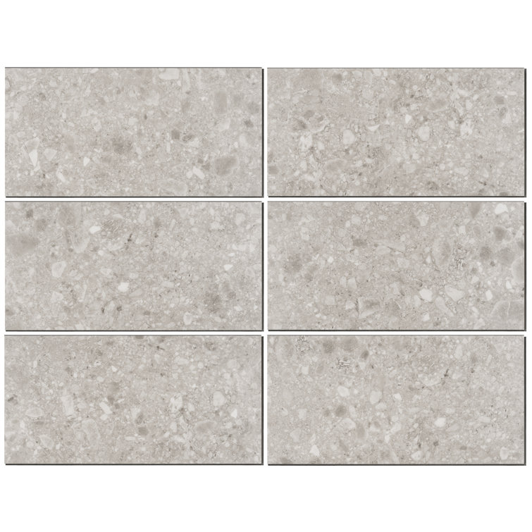 Gray Terrazzo Look 12" x 24" Waterproof Vinyl Tile