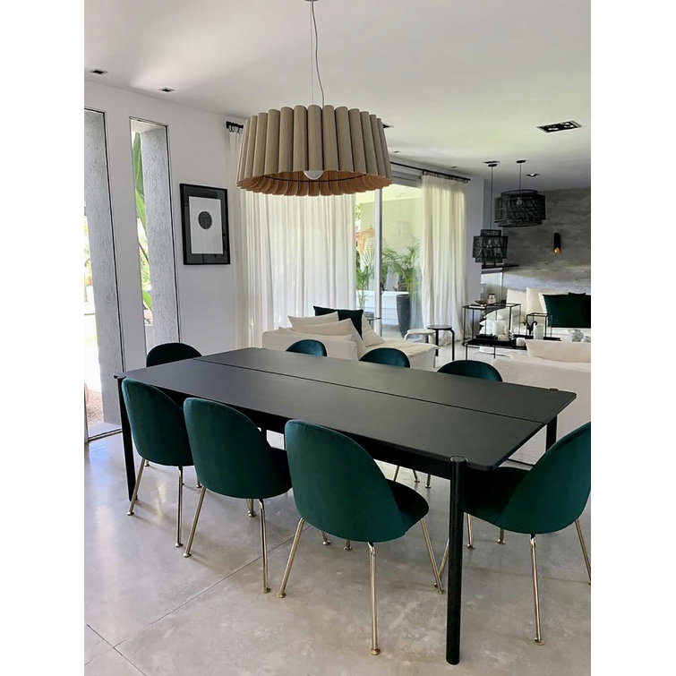 Ash Wood Veneer Drum Pendant Light with Black Cord
