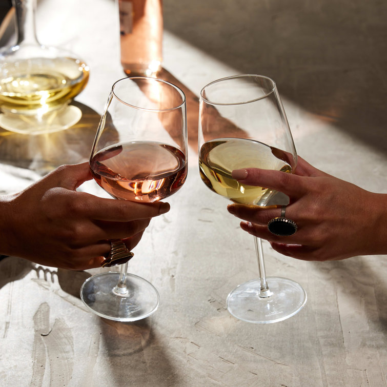 Greenwich Signature Angular Bowl 16-Ounce Wine Glasses Set of 4