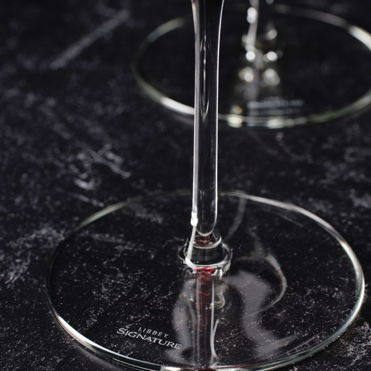 Greenwich Signature Angular Bowl 16-Ounce Wine Glasses Set of 4