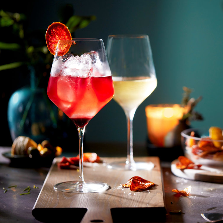 Greenwich Signature Angular Bowl 16-Ounce Wine Glasses Set of 4