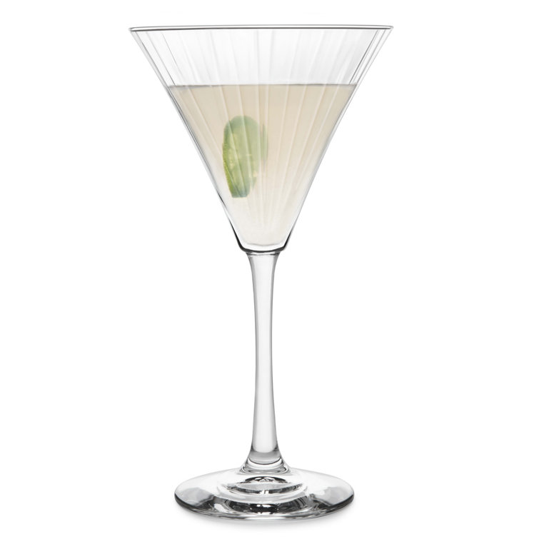 Libbey Paneled Clear Glass Martini Cocktail Set of 4