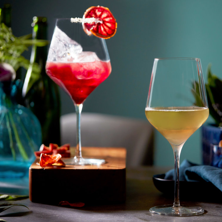 Greenwich Signature Angular Bowl 16-Ounce Wine Glasses Set of 4