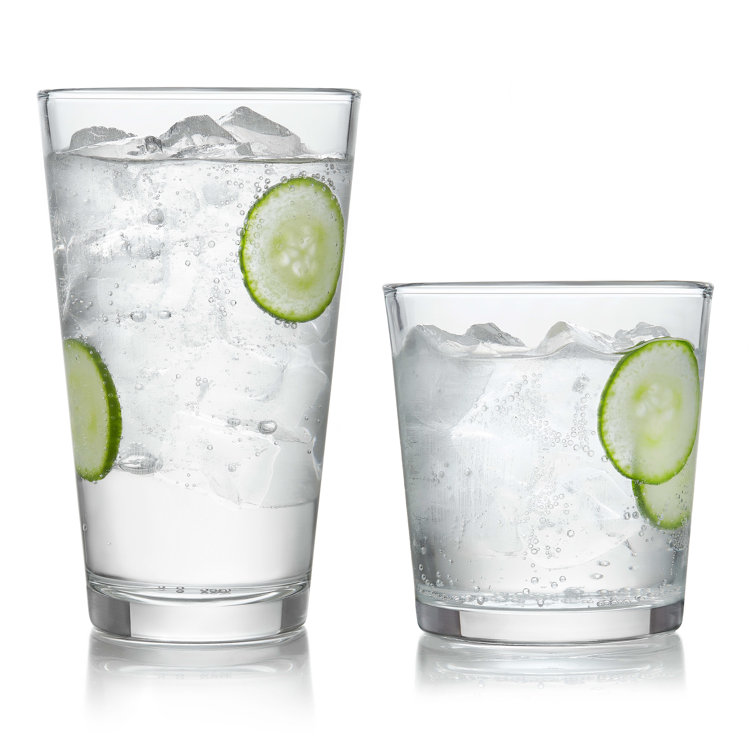 Preston Clear Glass 16-Piece Tumbler and Rocks Set