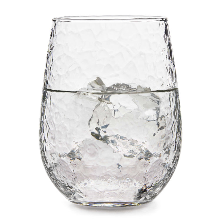Libbey Hammered Clear Stemless All-Purpose Wine Glasses, Set of 8