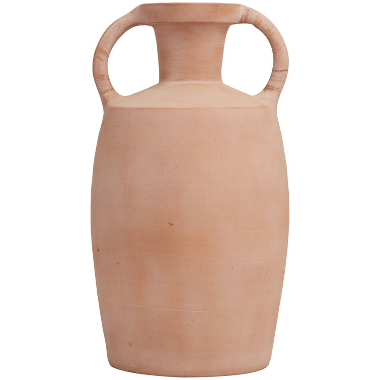 Moanne 16.45'' Orange Ceramic Amphora Table Vase